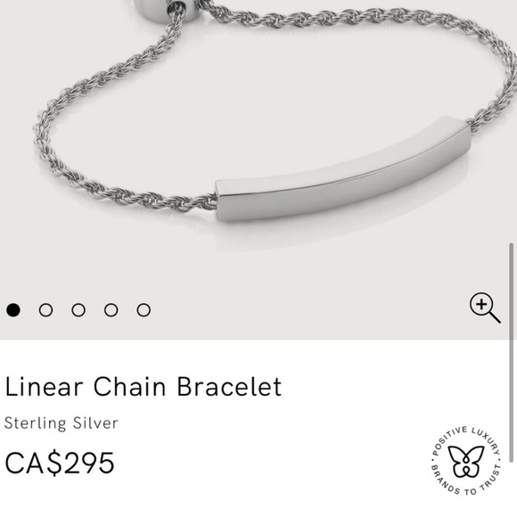 Monica Vinader Perfect Silver Linear Chain Bracelet - Picture 6 of 7
